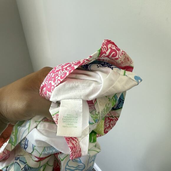 LILLY PULITZER JUBILEE CHARITY PATCH HOLLYWOOD SQUARES HARMON SHIFT DRESS Size 4 - Picture 7 of 9